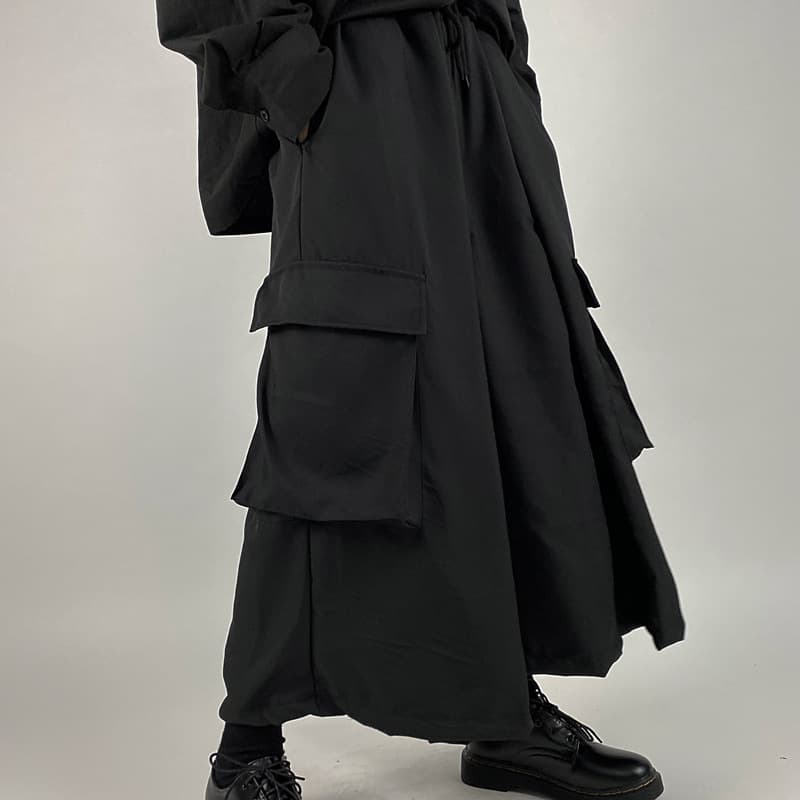 Plus Size Women's Korean Ins Trendy Vintage Loose Dark Style Niche Culottes Wide-Leg Cropped Pants for 300 Jin