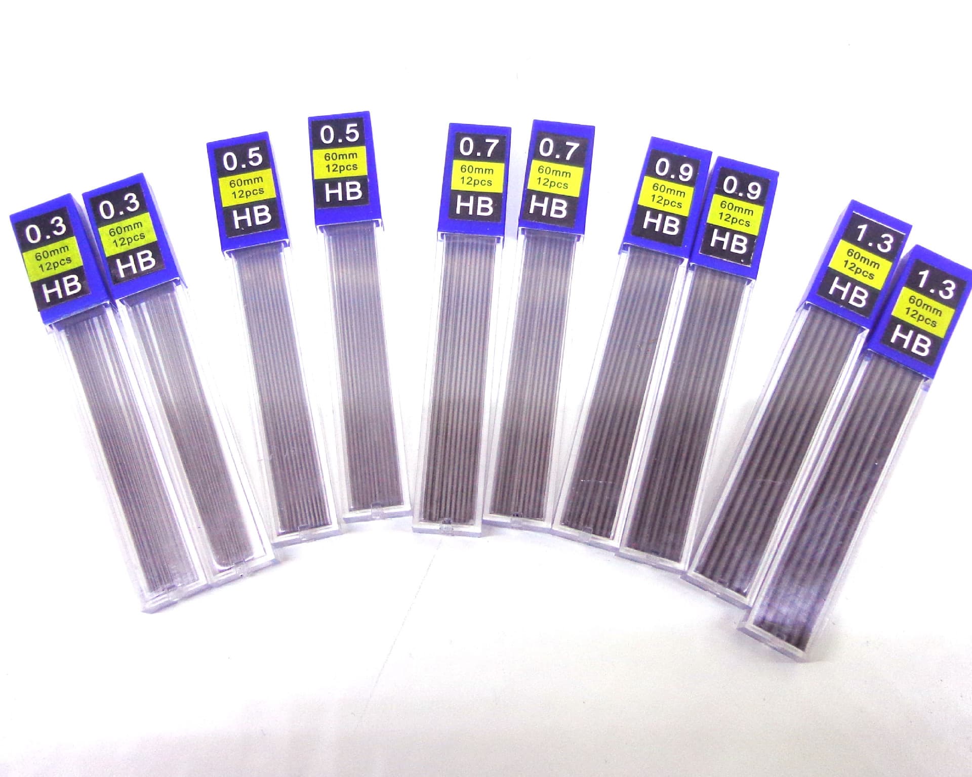 0.3mm lead, 0.5mm replacement lead, 0.7mm mechanical pencil lead, 0.9mm automatic pencil lead, 1.3mm lead