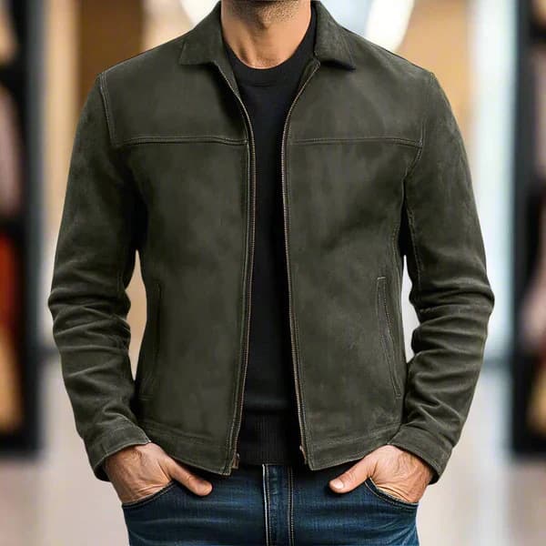 2026 Amazon Independent Site New Men's Spring and Autumn Lapel Casual Jacket, Trendy Leather Coat for Men