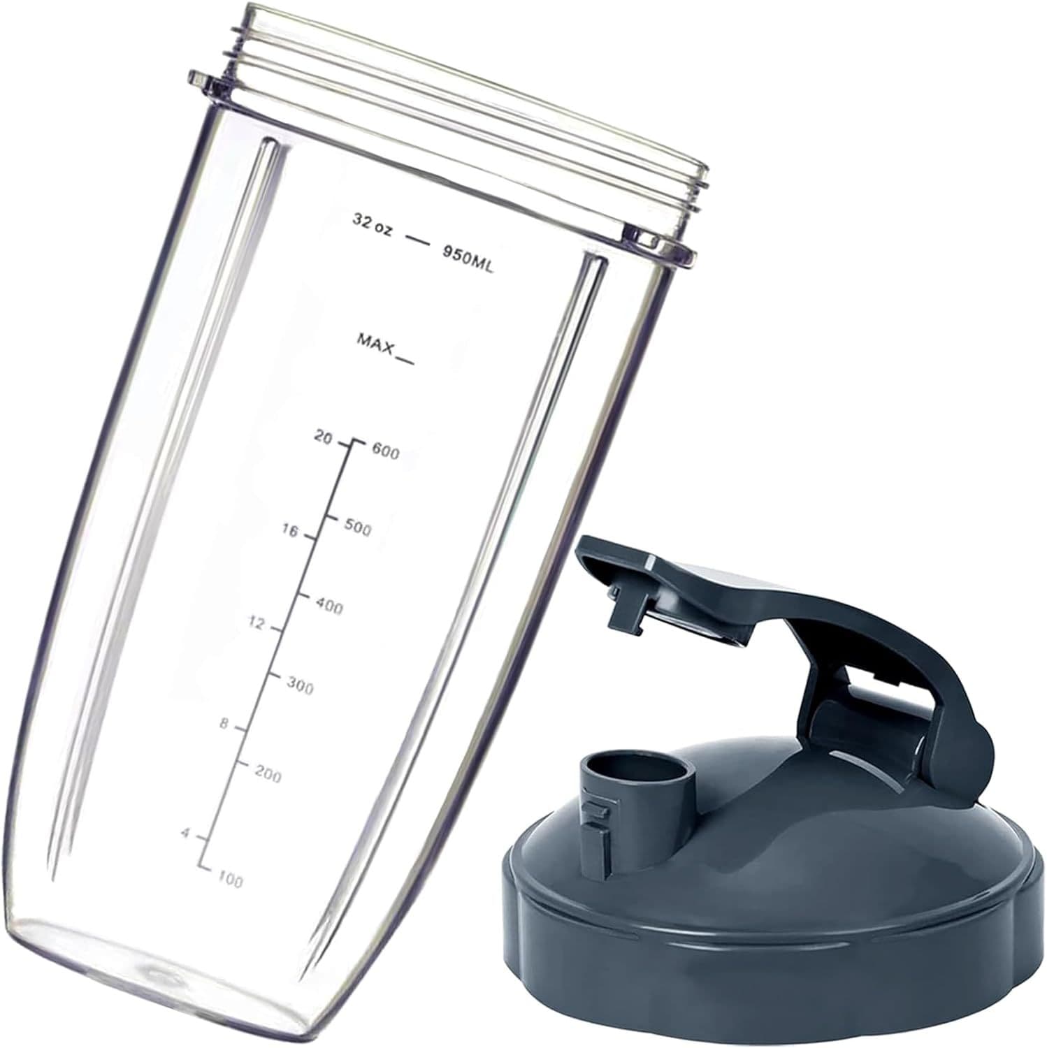Compatible with Nutri 600W/900W Blender 32oz Blending Cup with Flip Lid and Blade 7-Piece Set