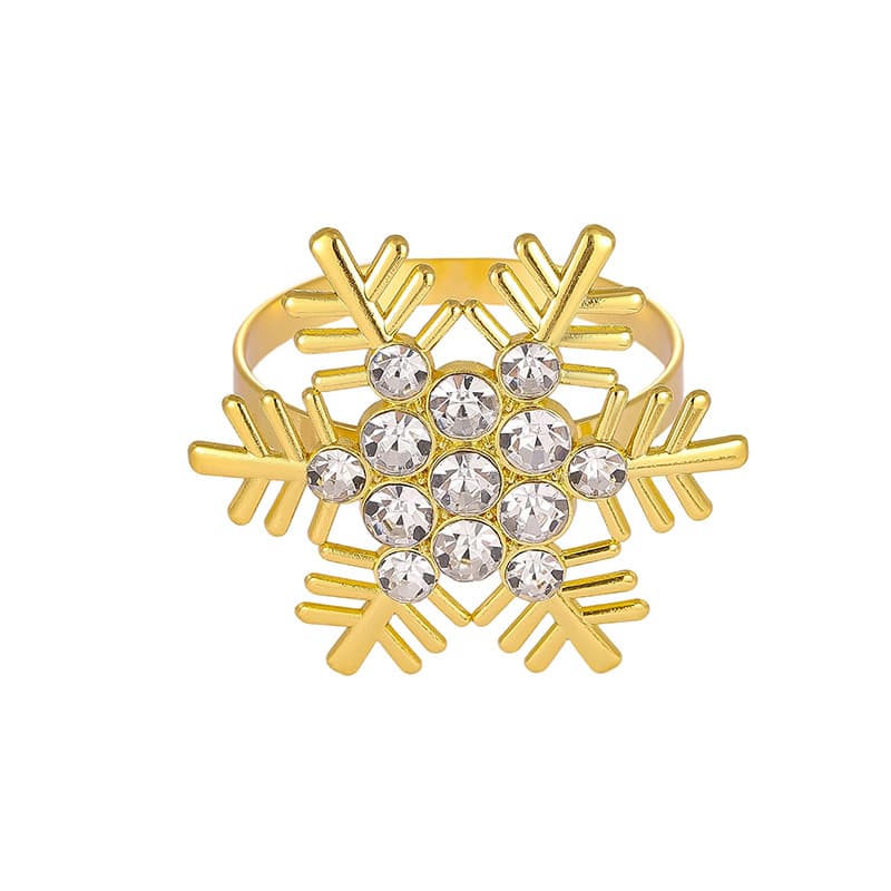 Bestseller Christmas-themed Napkin Rings, Diamond-studded Snowflake Napkin Holders for Restaurant Table Decor, Wholesale from Manufacturers