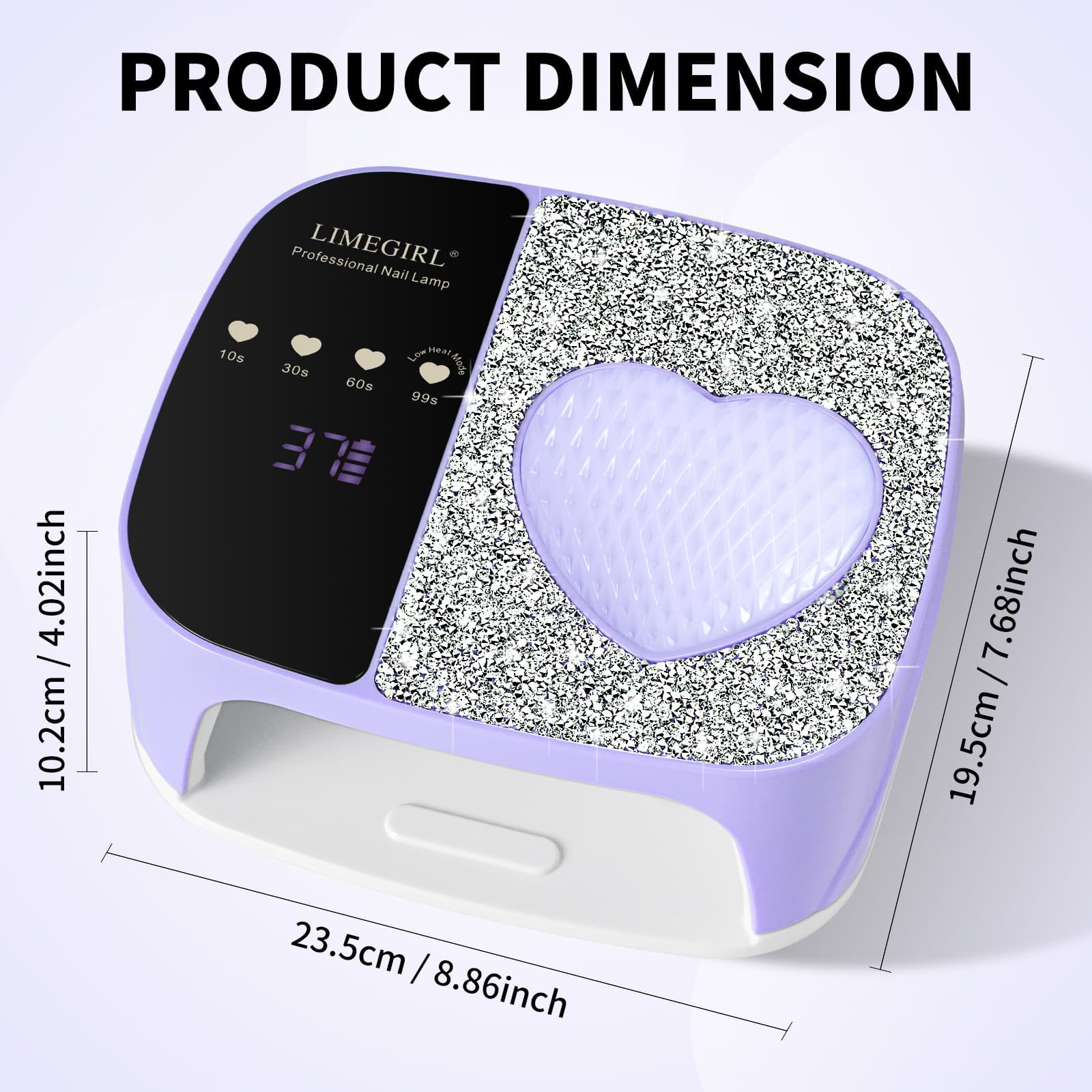 New Rechargeable Nail Drill Lamp High-Power Smart UV Curing Lamp LED Dual Light Source Large Capacity Fast-Drying Gel Nail Lamp