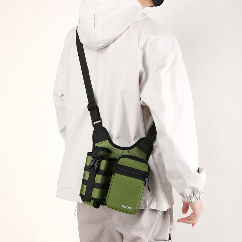 New Stylish Crossbody Bag for Men and Women Outdoor Sports Cycling Shoulder Backpack Water Bottle Bag Hiking Travel Shoulder Bag