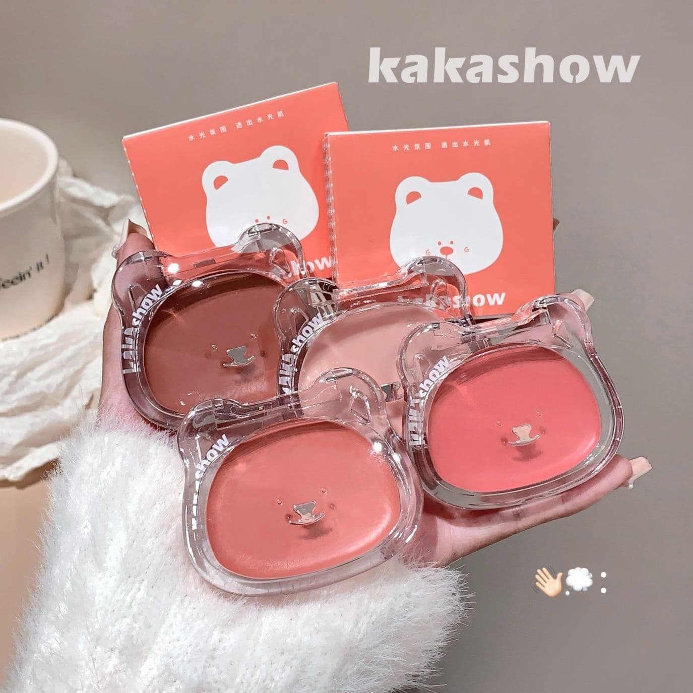 kakashow Dewy Multi-Use Balm Clear Hydrating Dewy Blush Korean Style Vitality Youthful Blush Dewy Cream Blusher