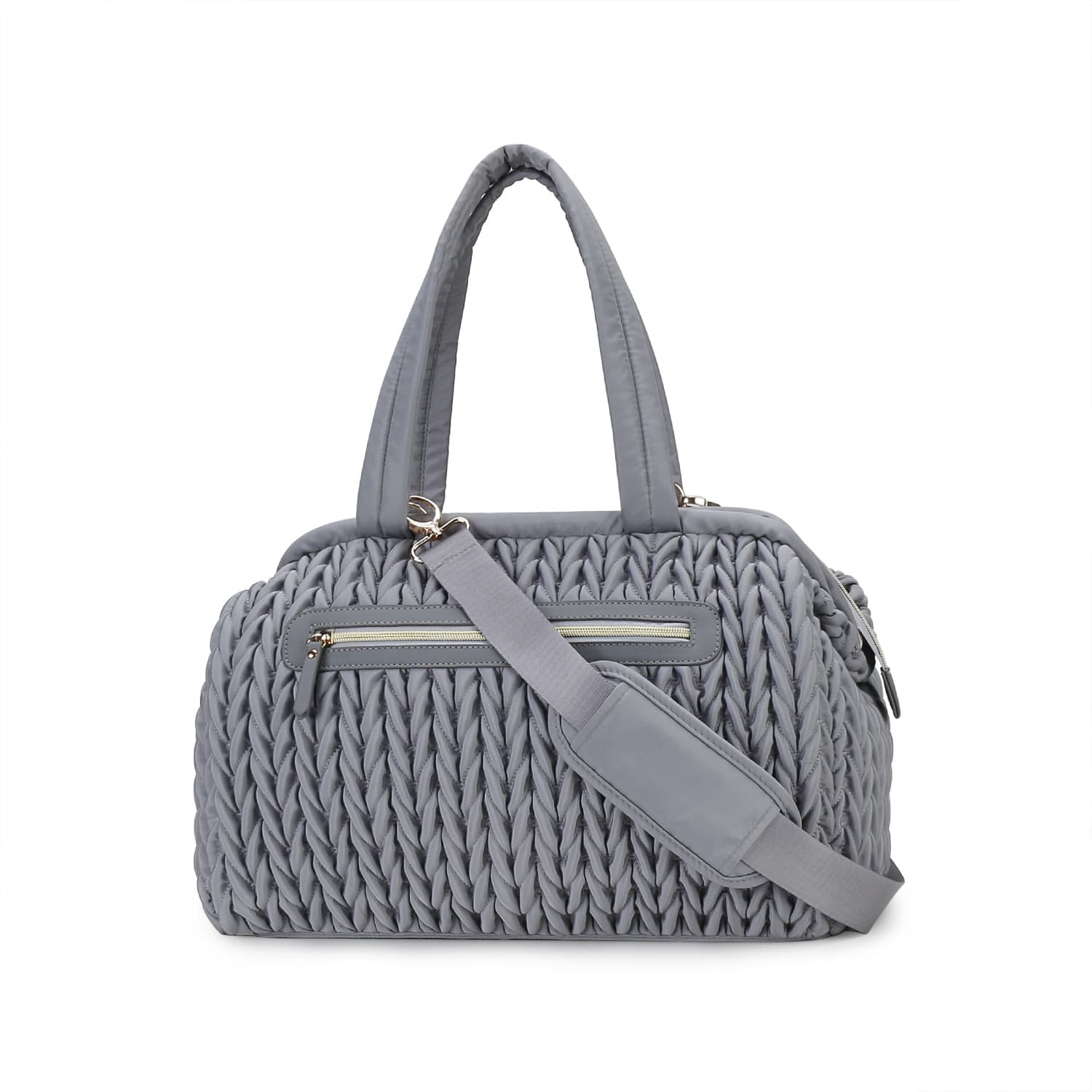 Quilted Twisted Craft Mom Bag Handbag Shoulder Baby Mama Bag Large Capacity Waterproof Insulated Bottle Maternity Diaper Bag