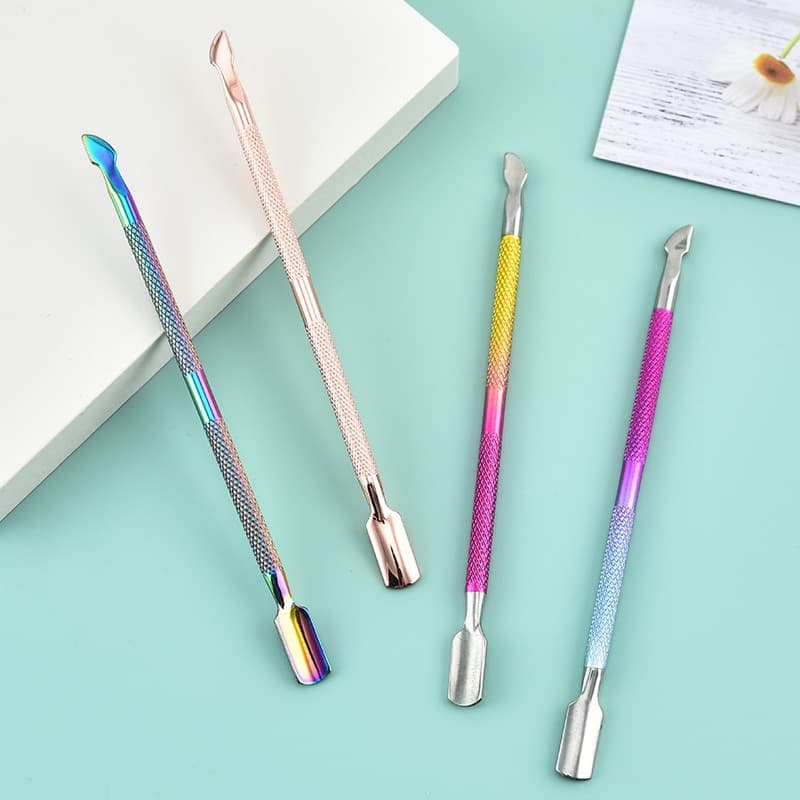 Cross-border Nail Steel Pusher Cuticle Pusher Stainless Steel Push Stick Double-Ended Small Steel Pusher Nail Care Tool