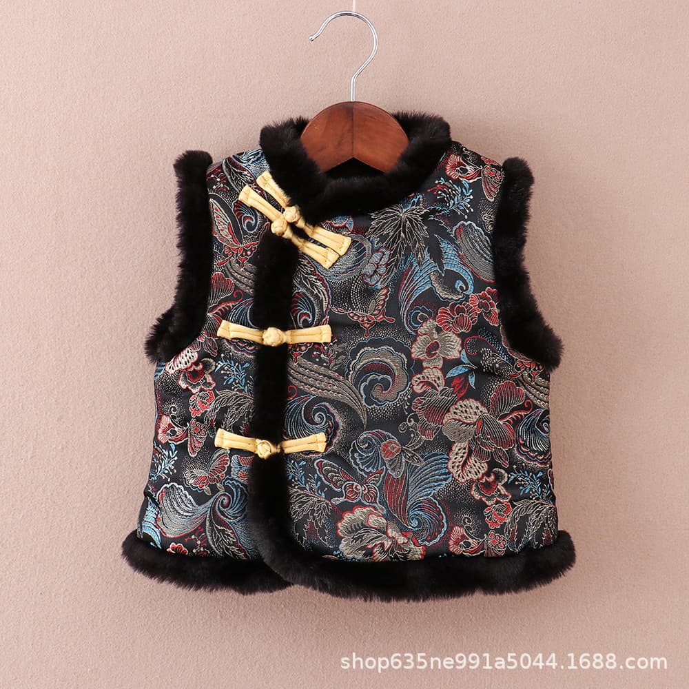 Baby Chinese New Year Vest, Chinese-Style Tang Suit Vest for Boys, Children's New Year Outfit Vest