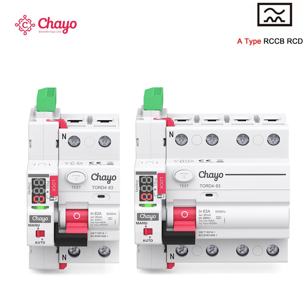Type A Auto Reclosing RCCB Residual Current Circuit Breaker Export Dedicated Chayo