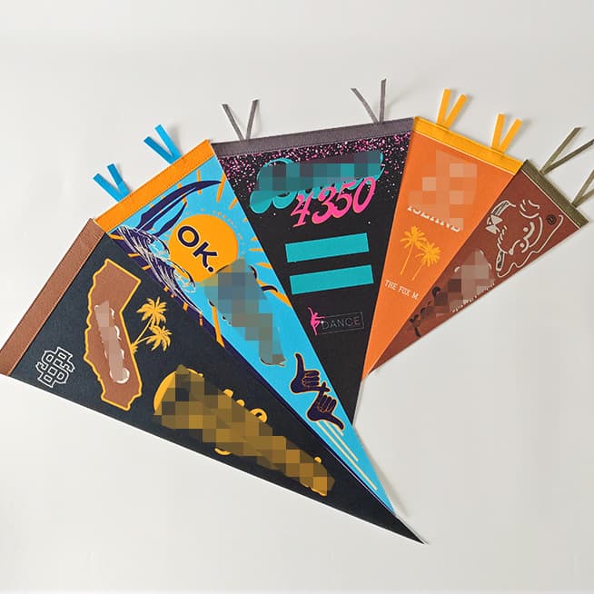Felt Flag Manufacturer Direct Printing Triangle Pennants for Advertising, Birthday and Holiday Decor, Customizable Hanging Flags