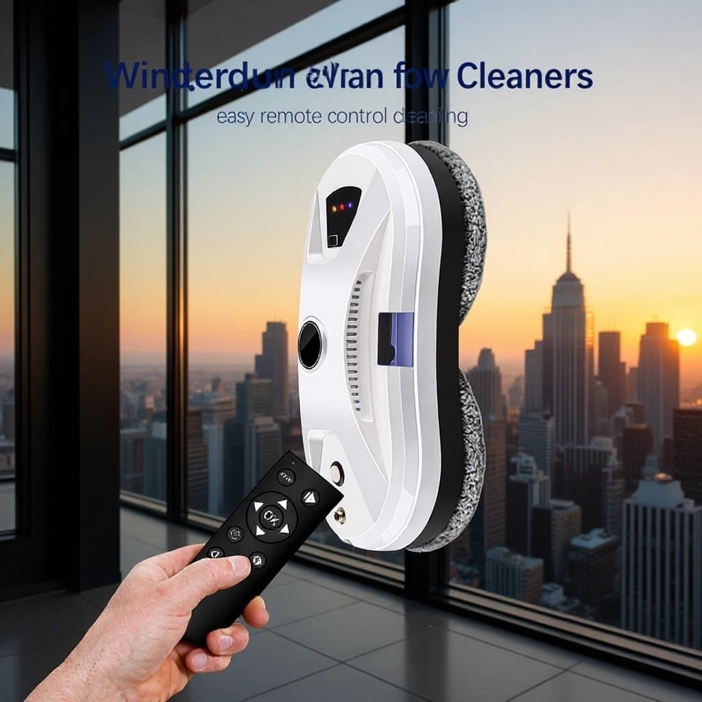 Intelligent Window Cleaning Robot, Electric, Small, Outdoor, Dual-Use for Dry and Wet Cleaning, Ultra-Thin, Double-Layer, Double-Sided Window Cleaner with Water Spray for Glass