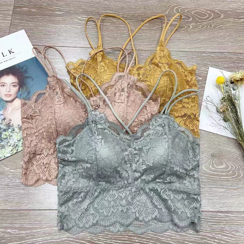 1917 Lace High Quality Backless Strapless Bra, Wire-Free, Removable Pads, Cross Back Design, Wearable as a Tube Top