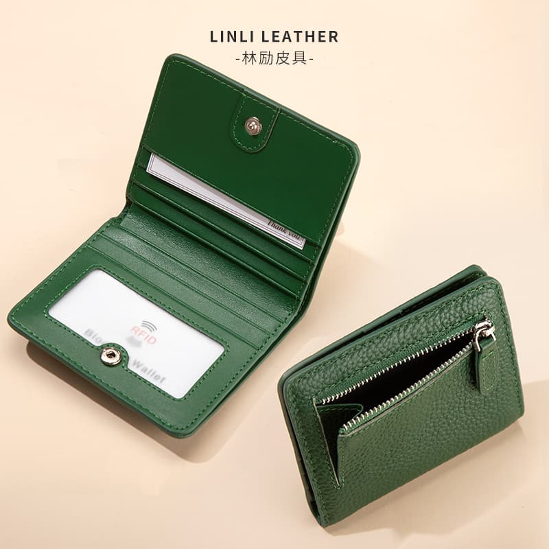 New Women's Coin Purse Multi-Card Small Wallet Women's Genuine Leather Wallet Short Bifold Coin Purse Card