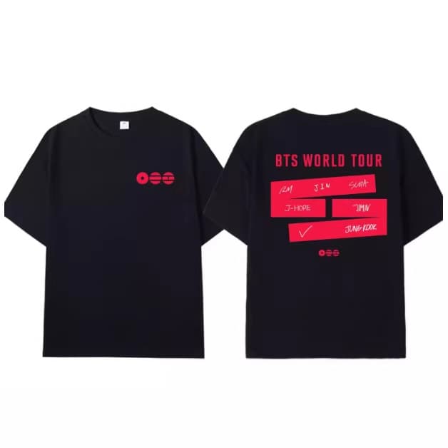 2026 Tour Latest BTS Unisex Retro Top Loose Streetwear National Trend Sports T-Shirt Women