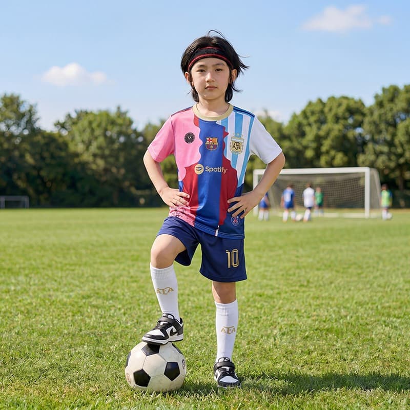 Boys Jersey Set 2026 Summer World Cup New Boys No. 10 Argentina Miami Jersey Two-piece Set