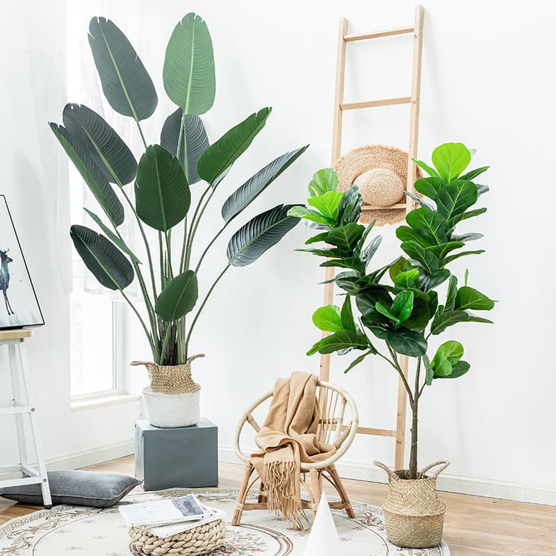 Nordic Home Living Room Large Artificial Plant Decoration Fake Areca Palm Traveler's Banana Potted Plant Artificial Tree Artificial Green Plant