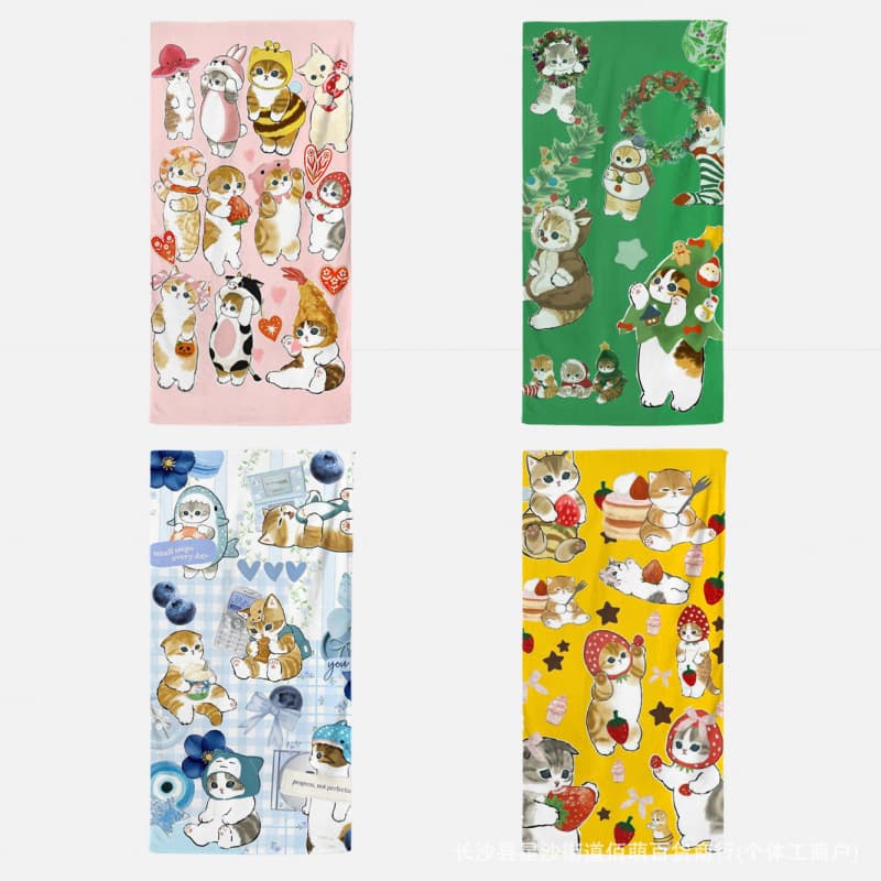 Shark Cat Parent-Child Bath Towel Gym Mat Towel Quick-Dry Bath Towel Children's Towel Couple Beach Towel Sports Towel