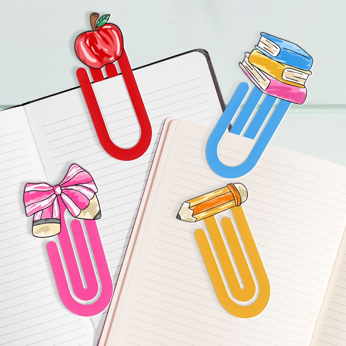 Amazon Cross-Border Hot Selling Pencil Heart Acrylic Bookmark DIY Convenient Hanging Charm Sticker Bookplate Decoration