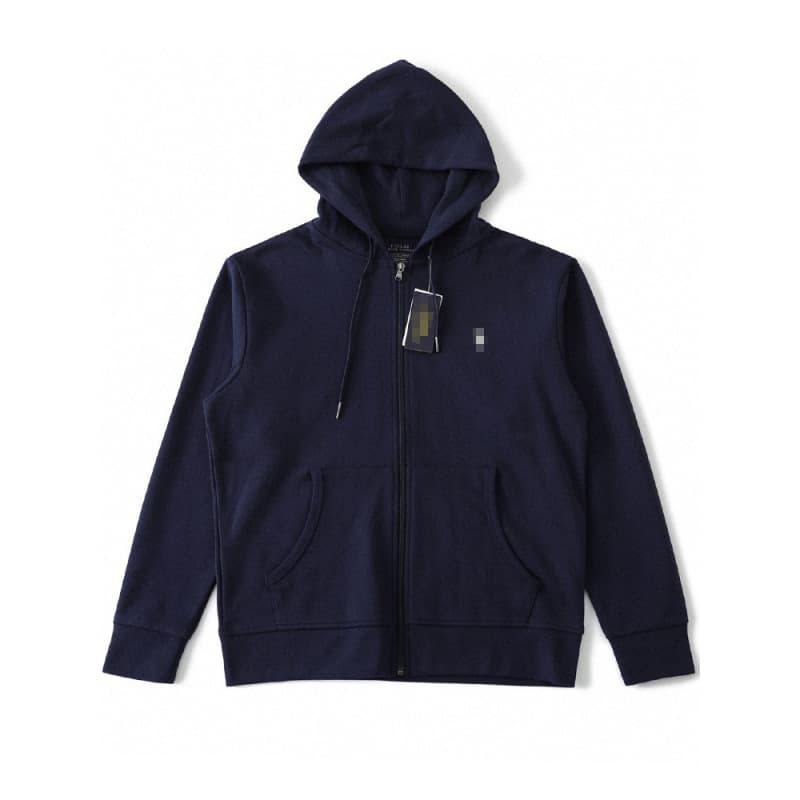 Cross-border Foreign Trade Ten Colors Ralph RL Basic Pony Logo Print Hoodie Unisex Zipper Jacket