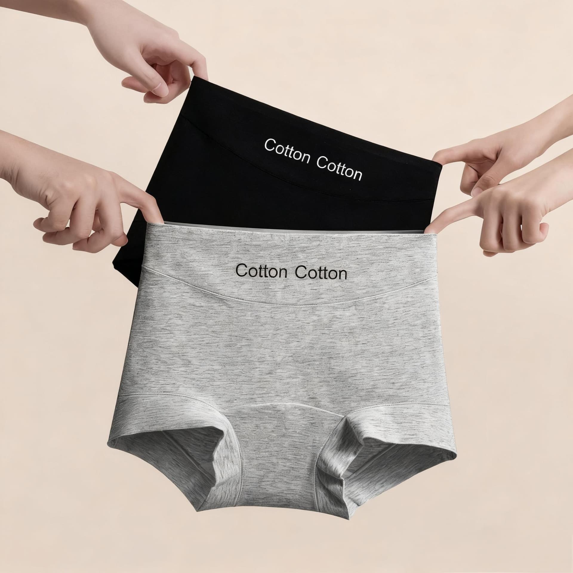 Women's Cotton Briefs, 10A Antibacterial, Extended Crotch, Mid-Rise, Summer, Sporty, Four-Corner Style