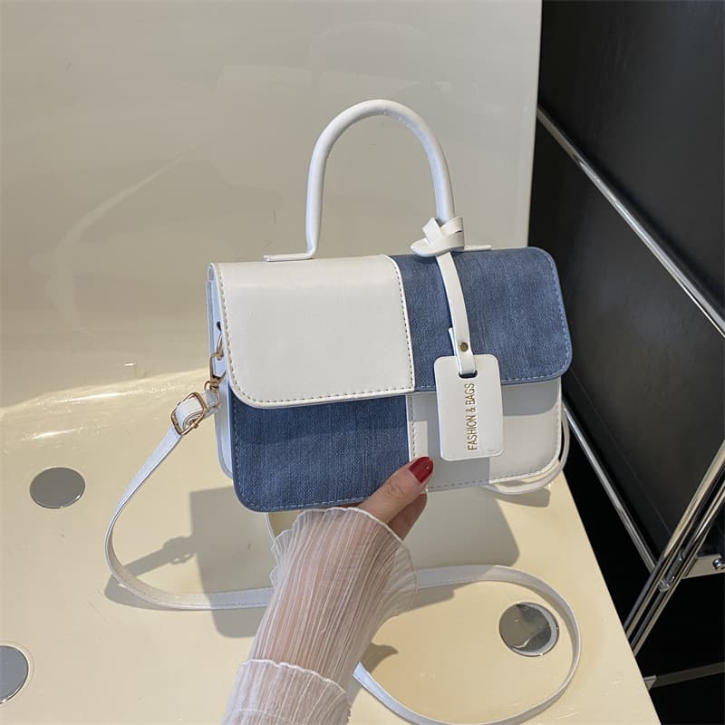 Popular 2025 Summer Commuter Stylish Shoulder Crossbody Bag, Trendy Small Square Bag with Textured Patchwork