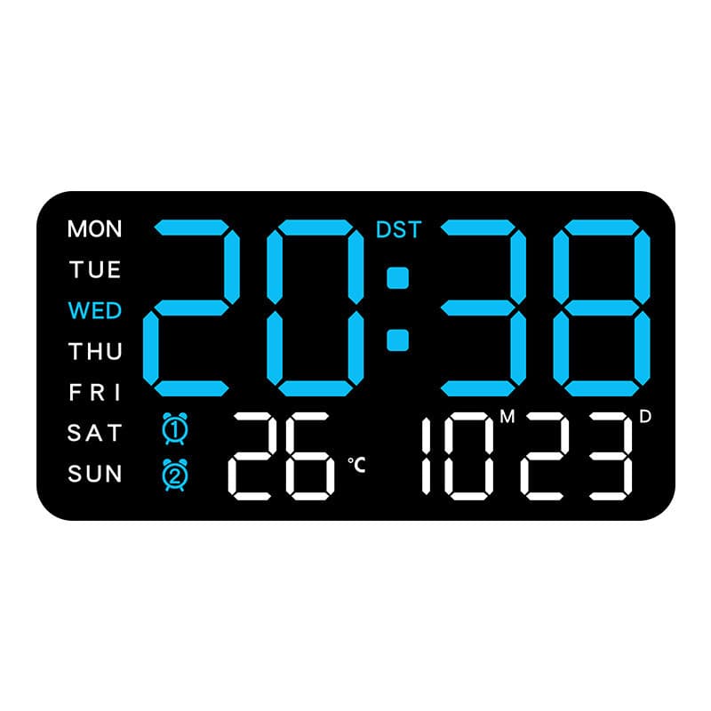 Frameless Electronic Clock Multifunctional Wall and Desk Clock Simple Digital Display Living Room Wall Clock 6659