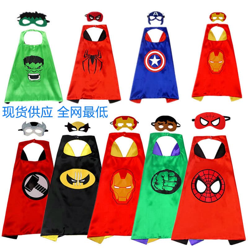 Children's Superhero Cap Spider-Man Role-Playing Costume 3D Cape Halloween Party Performance Costume