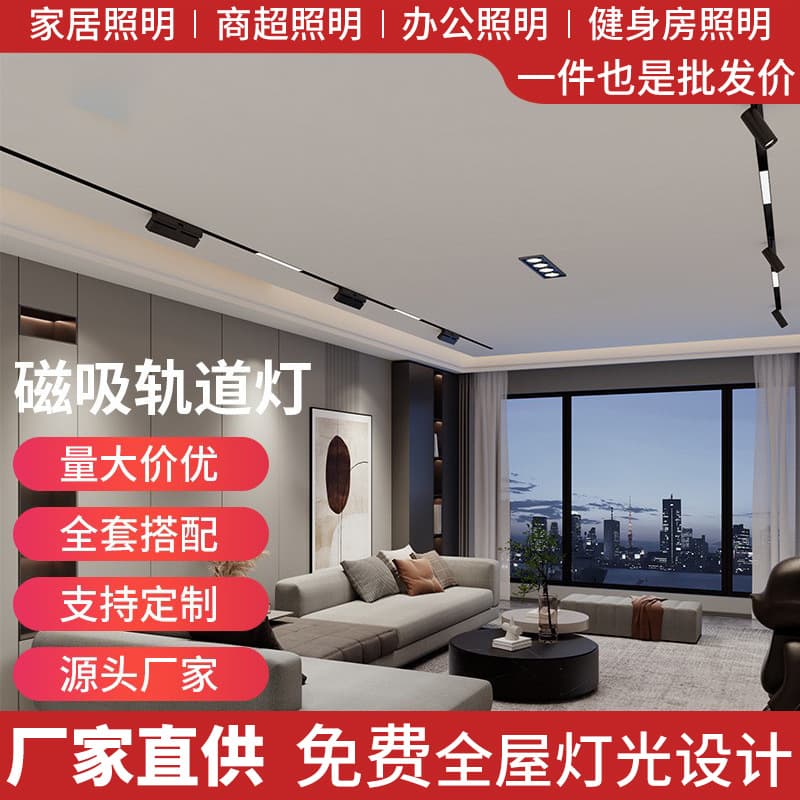 Magnetic Track Light Combo Set for Home Living Room Exhibition Hall 48V Embedded Mainless Lighting Zhongshan Lighting