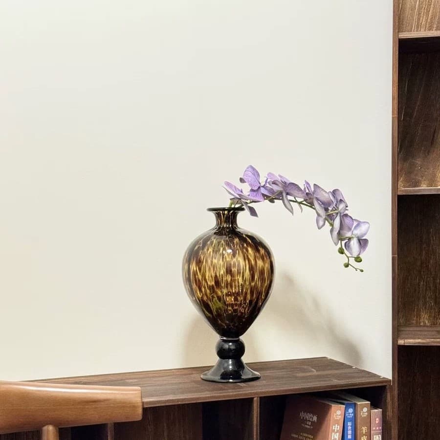 European Vintage Vase, Luxury High-End Home Decor, Leopard Print Flower Vase, Artistic Soft Furnishing, Water-Cut Flower Plant Bottle