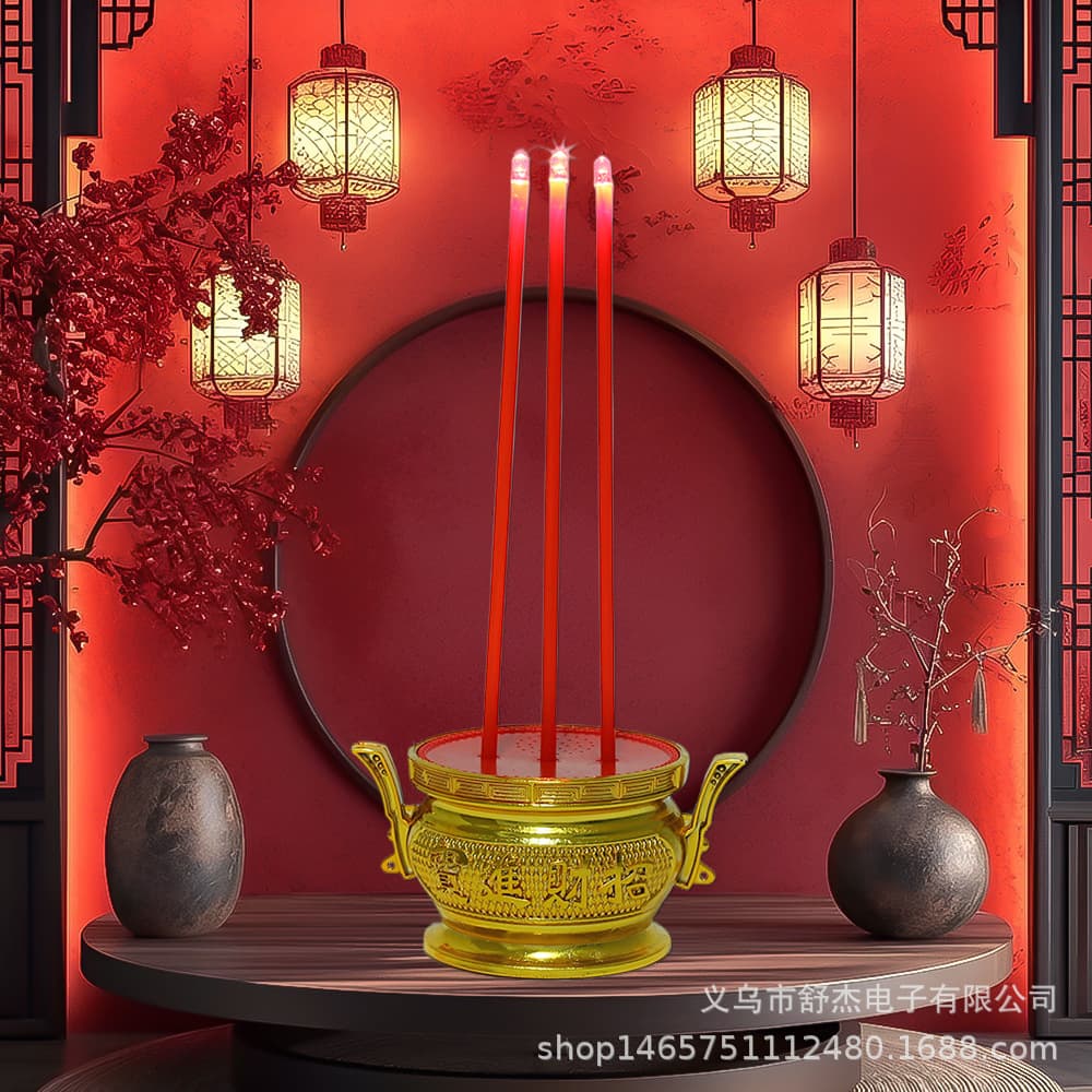LED electronic incense burners, smokeless candles for Buddha offerings, home candle holders, for Zhongyuan Festival and Cold Clothing Festival worship, smokeless home incense burners.