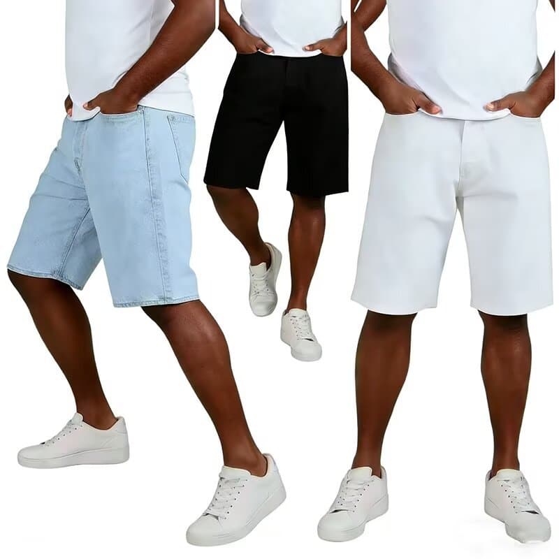 Summer Light Blue Denim Shorts for Men, Straight Loose Fit, Versatile American Style, Cool and Trendy Five-Point Pants, Wholesale