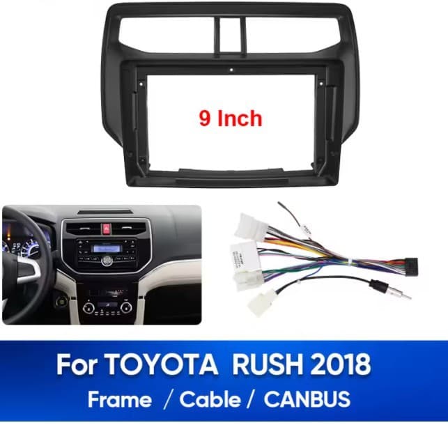 Android Navigation Faceplate for 2018 Toyota RUSH, Multimedia Modification Panel, Universal Fit Frame