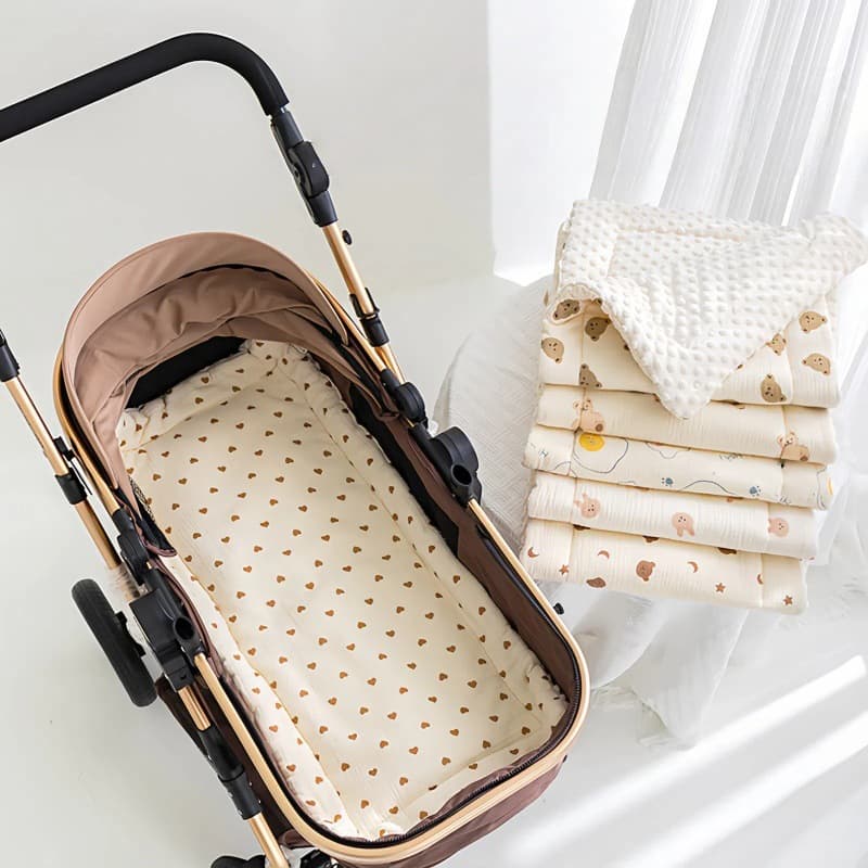 Baby Stroller Pad Newborn Wholesale Soft Comfortable Thick Bean Fleece Stroller Cotton Cushion In Stock Drop Shipping