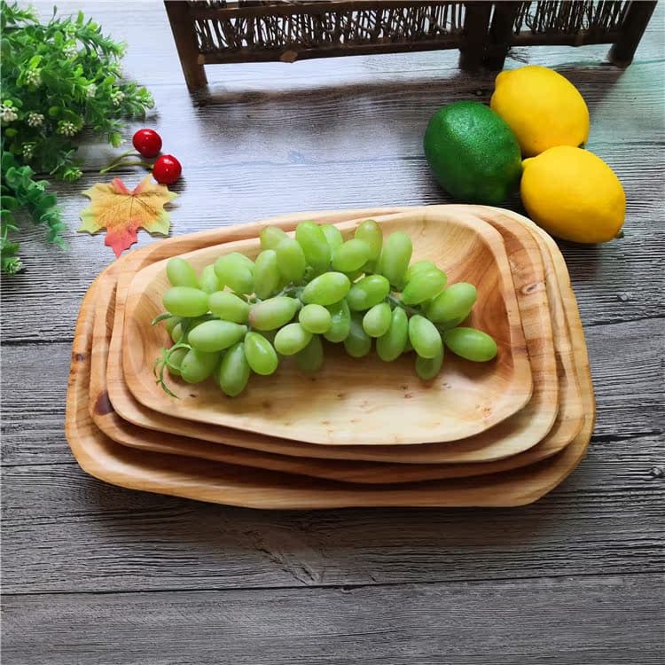 Solid Wood Root Carving Fruit Tray, Snack Nut Plate, Hotel Restaurant BBQ Wooden Serving Tray