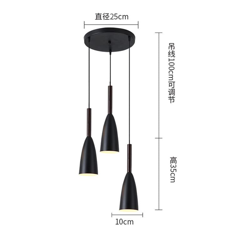Nordic Style Dining Room Light Minimalist Modern Single Three-Head Black White Gray Pendant Lamp for Dining Room Living Room Bedroom Bar Counter