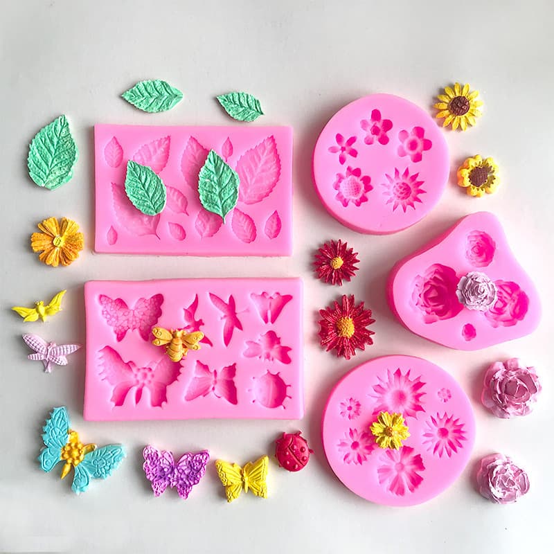 Various Sizes of Leaf and Flower Silicone Molds Fondant Molds Chocolate