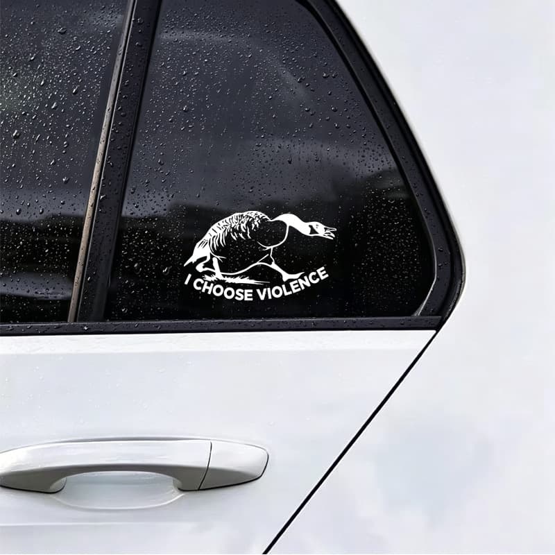 Car Decal Sticker Creative Charging Silhouette English Goose Waterproof Sunproof Car Body Scratch Cover Sticker