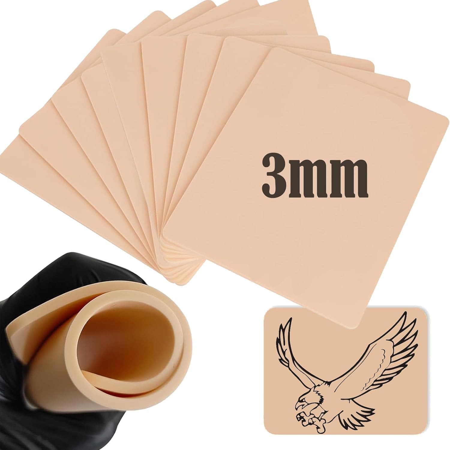 A5 Tattoo Practice Skin Thickened 3mm Thickness Tattoo Blank Practice Skin Cross-border Tattoo Practice Synthetic Skin