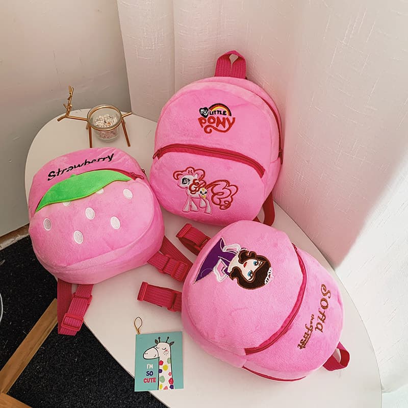Cute Baby Children's Plush Backpack, Kindergarten Early Education Small Backpack, Plush Cartoon Character Drop Shipping