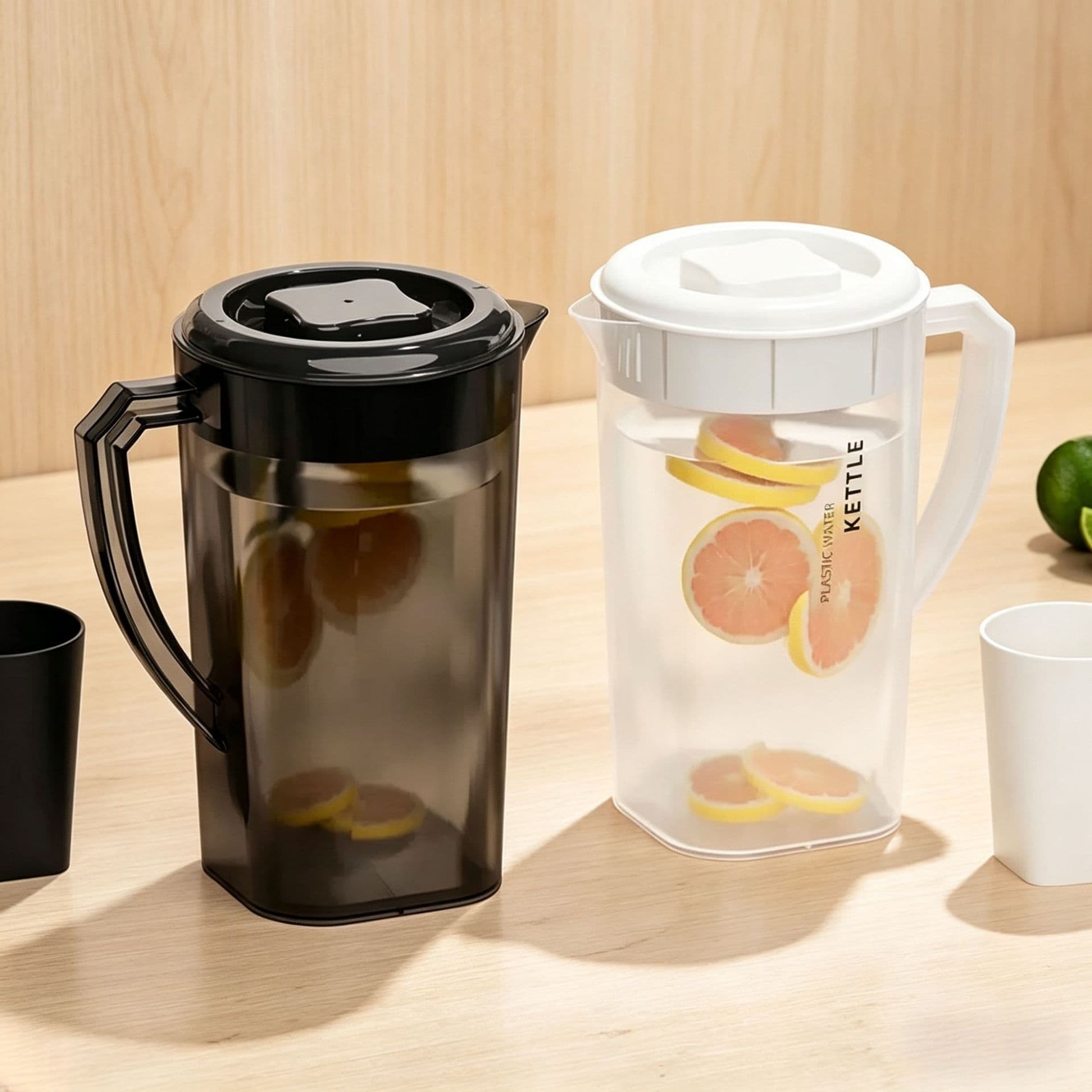 Large Capacity Ice Water Pitcher Set for Milk Tea Shops, Refrigerator Leak-Proof Cold Pitcher Set, High Temperature Resistant, for Home and Camping