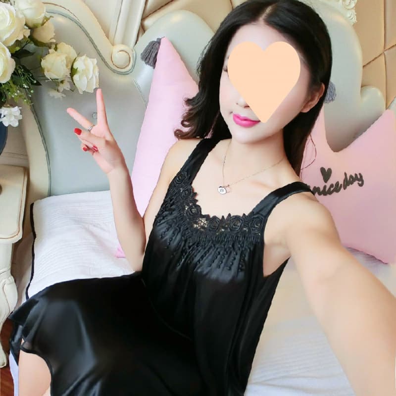 Plus Size Sexy Summer Ice Silk Nightgown Korean Style New Plus Size Ice Silk Camisole Nightgown Women's Homewear Pajamas