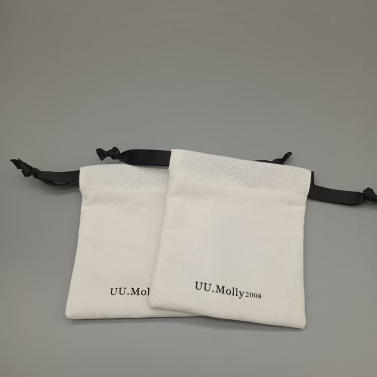 New Drawstring Cotton Bag, Small Fresh Fabric Trinket Storage Pouch for Female Students, Pull-String Bag with Custom Logo