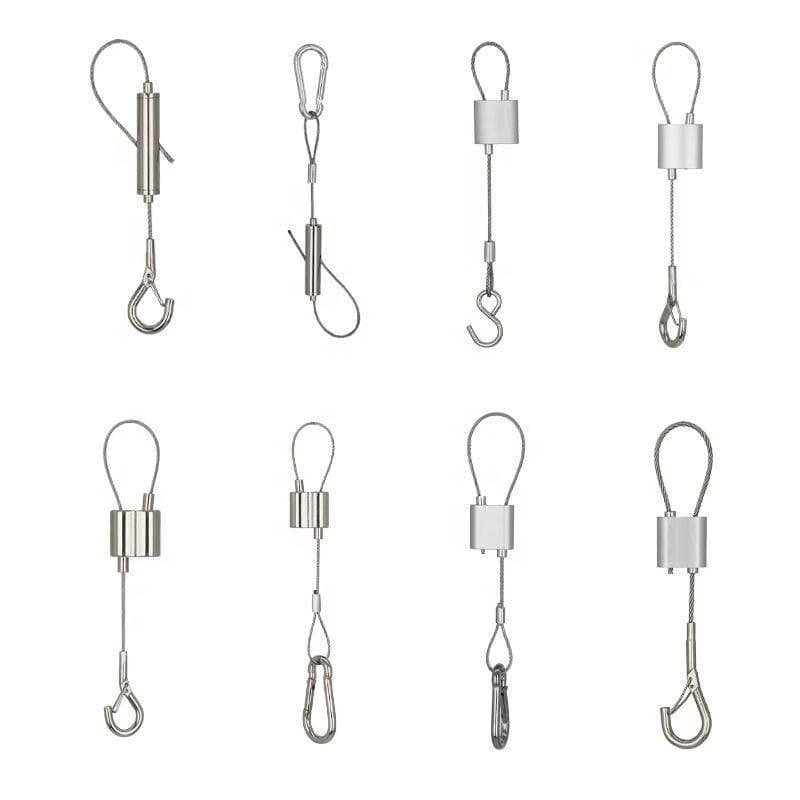 Lamp Steel Wire Rope Double-Way Locking Wire Gripper Hanging Rope LED Lighting Safety Hanging Cable Panel Light Hanging Rope Plant Light Hanging Wire