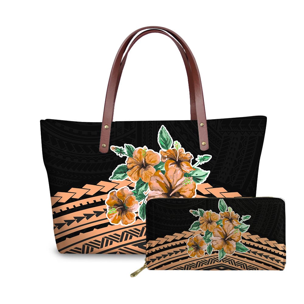 Handbag Large Capacity Tufted Flower Street Carry Bag Coin Purse Paper Money Card Storage Wallet Two-Piece Set Self-Built Site