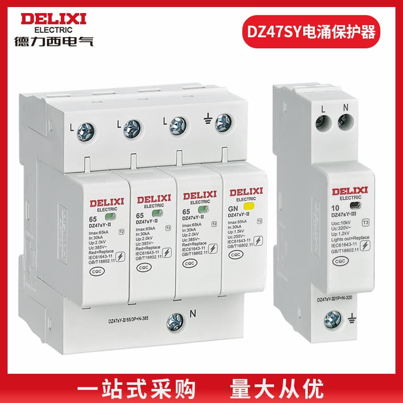 Delixi Surge Protector DZ47sY-II Household Floor Surge Protector for Office Building Lightning Overload Protection