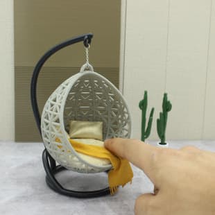 1:12 Scale Dollhouse Hanging Basket Decoration Miniature Furniture DIY Sand Table Building Material Swing Chair Model