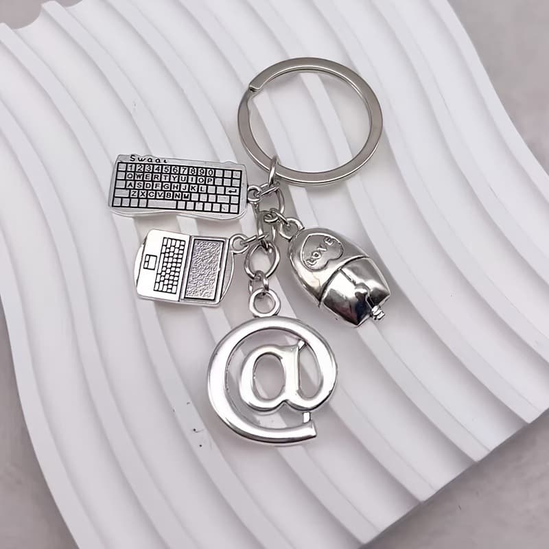 Fashion Alloy Justice Theme Keychain Hammer Balance Typewriter Charm Women's Fashion Justice Keychain