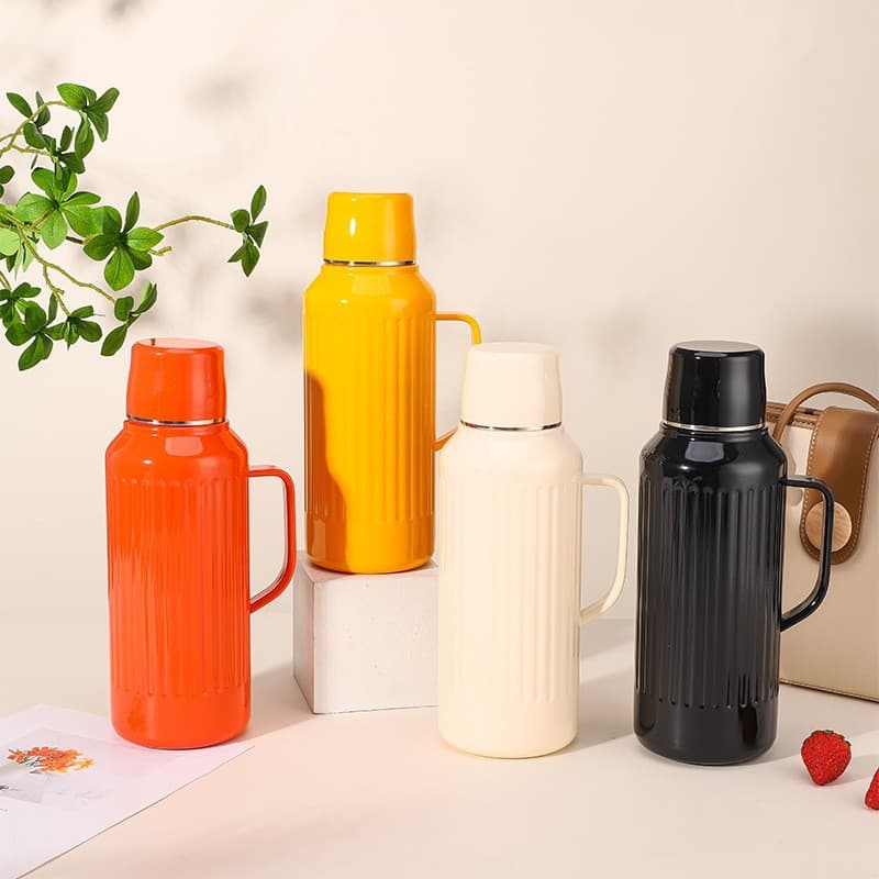 New 316 Stainless Steel Insulated Cup with Tea Separation, Mechanical Temperature Display Handle Pot, Large Capacity Portable Insulated Pot