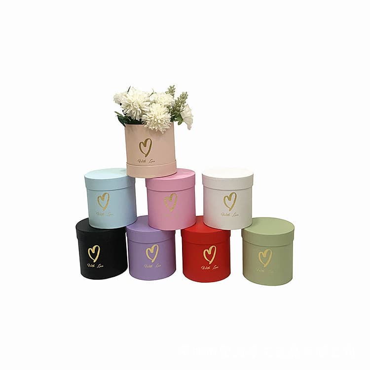 Sisi Macaron Color Series Single Small Round Hug Bucket Flower Gift Box Flower Box Round Tub