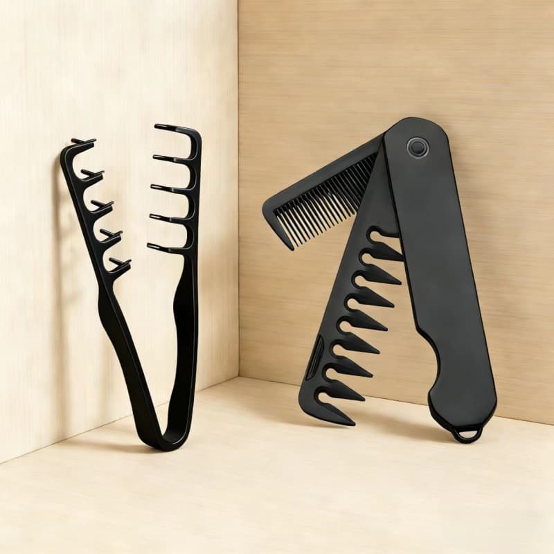 Men's Retro Pomade Comb for Voluminous Textured Slicked-Back Hairstyle, Large Tooth Rib Comb
