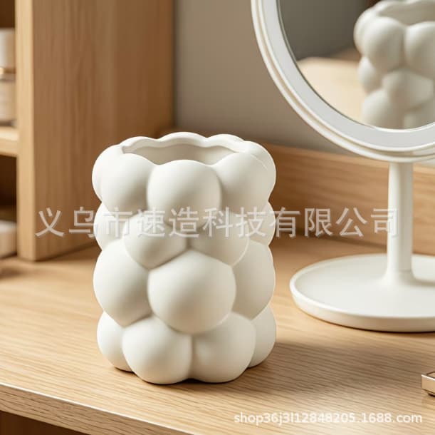 Cross-border 3D Printed Cloud-Shaped Desktop Storage Canister for Desk Organization, Stationery, Paintbrushes, Makeup Brush Holder